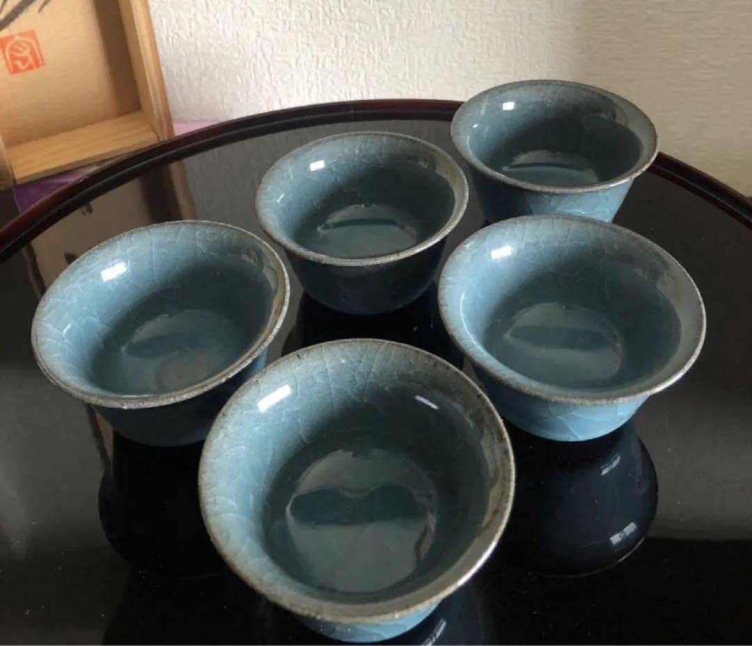 人間国宝 中島宏 米色小皿 五客 共箱 本物保証